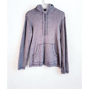 Vintage Gray Cozy Oversized Waffle Knit Hoodie Sweater